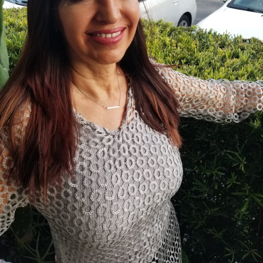 Silver Lace long sleeve Blouse